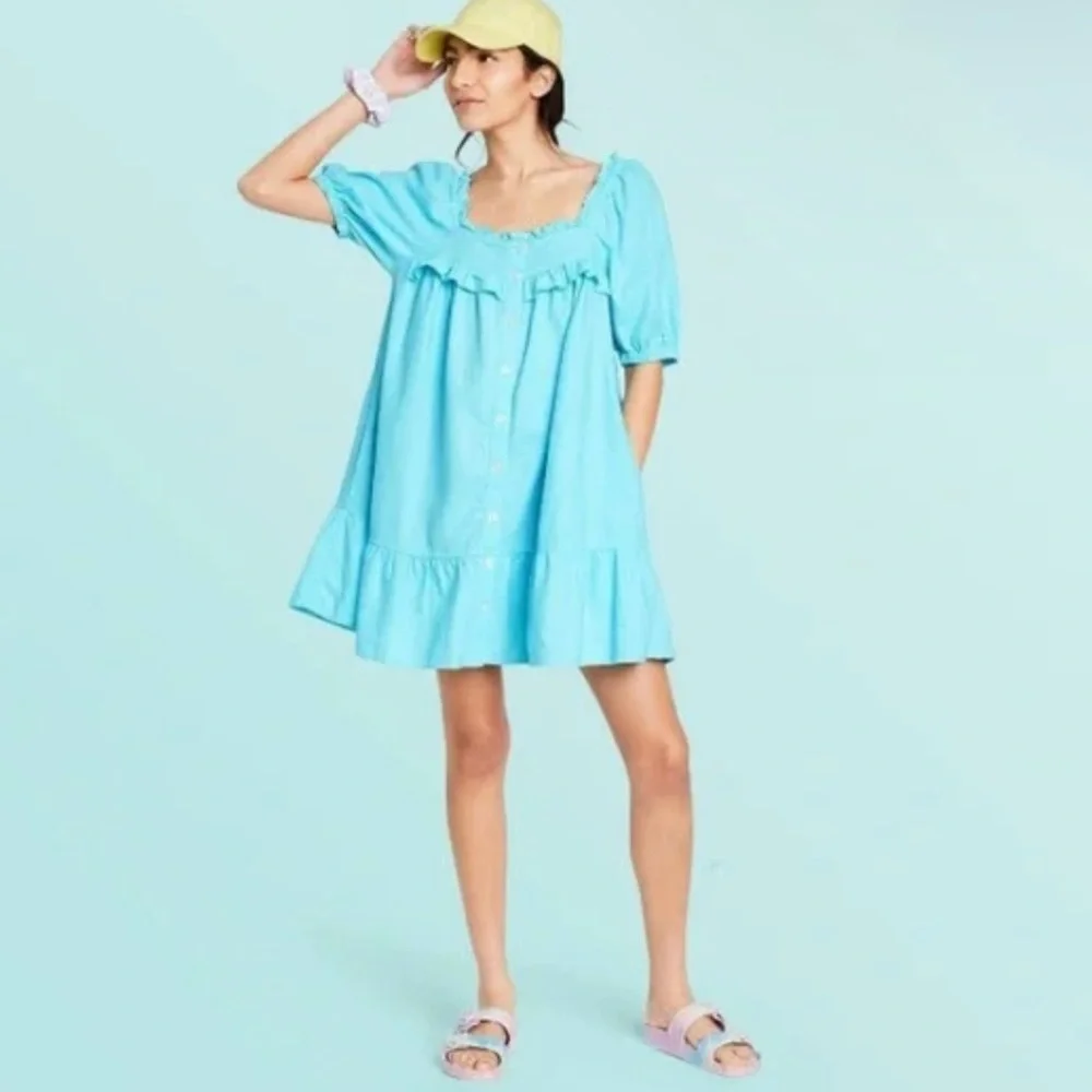 Stoney clover Lane x Target Blue Ruffled Dress size large l - Picture 5 of 8